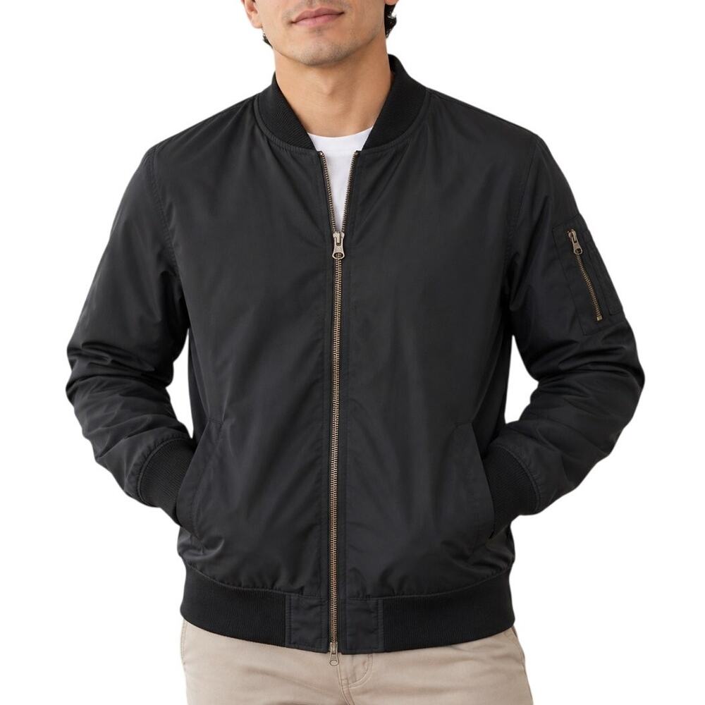 Ninth Hall Black Bomber Jacket Small Lined Utility Flight Jacket